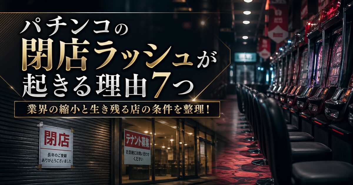 パチンコの閉店ラッシュが起きる理由7つ｜業界の縮小と生き残る店の条件を整理！